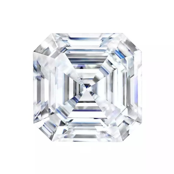 5.62ct Three Stones Setting Asscher Cut Created White Sapphire - Picture 5 of 16